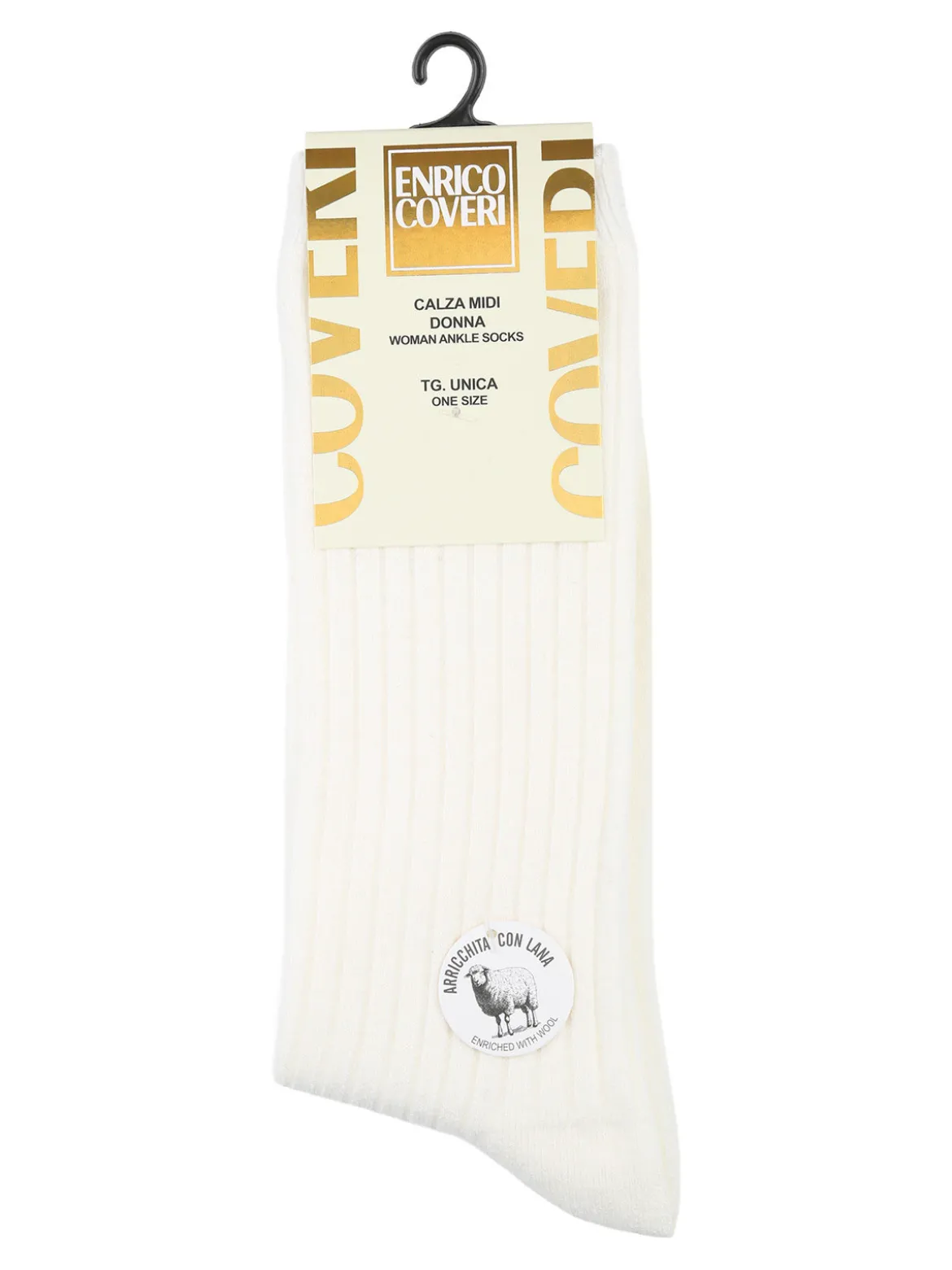 Enrico Coveri Calze midi donna misto lana - bianco