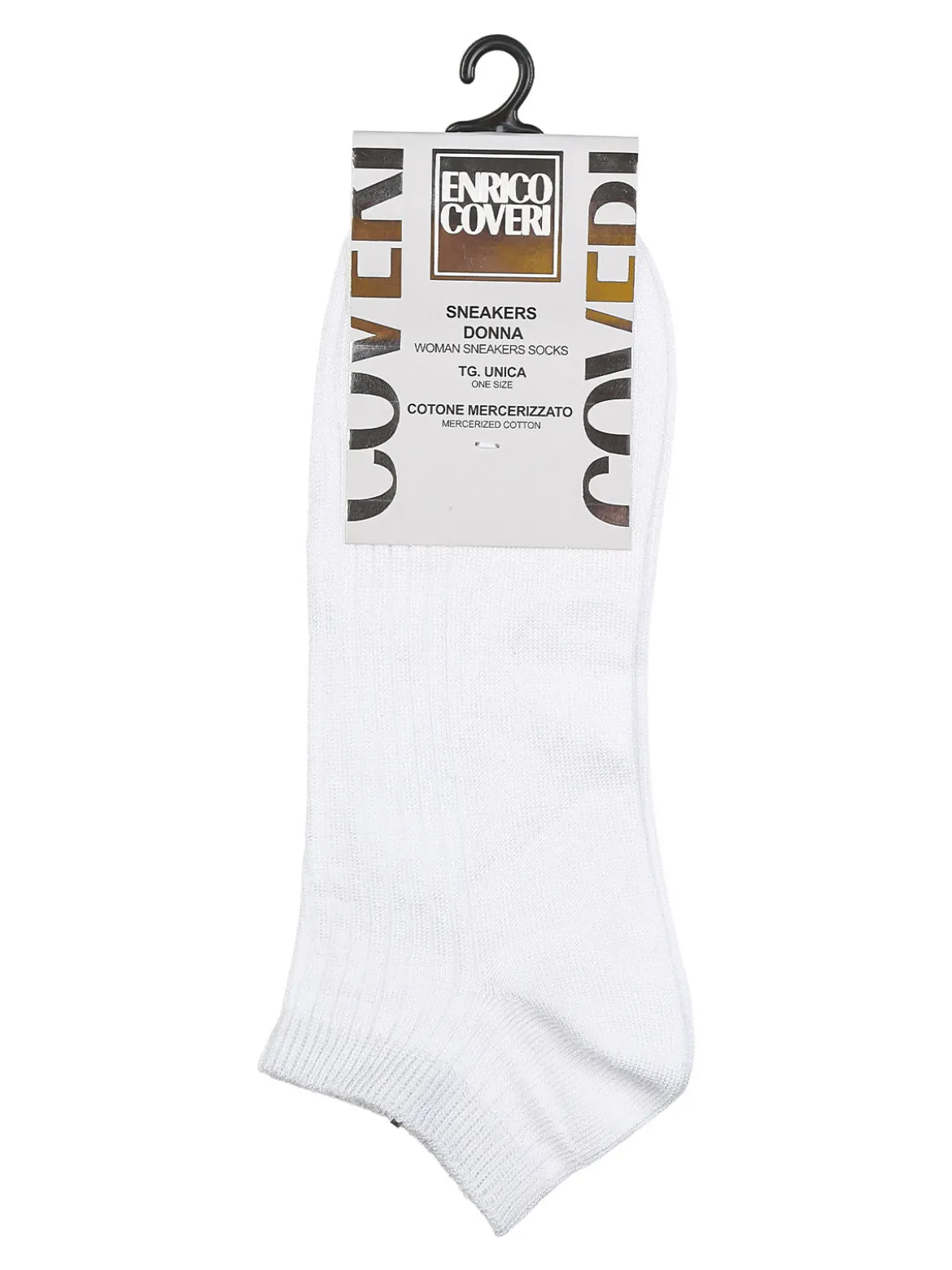 Enrico Coveri Calze sneakers da donna in cotone mercerizzato - bianco