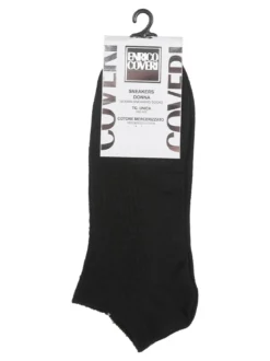 Enrico Coveri Calze sneakers da donna in cotone mercerizzato - nero
