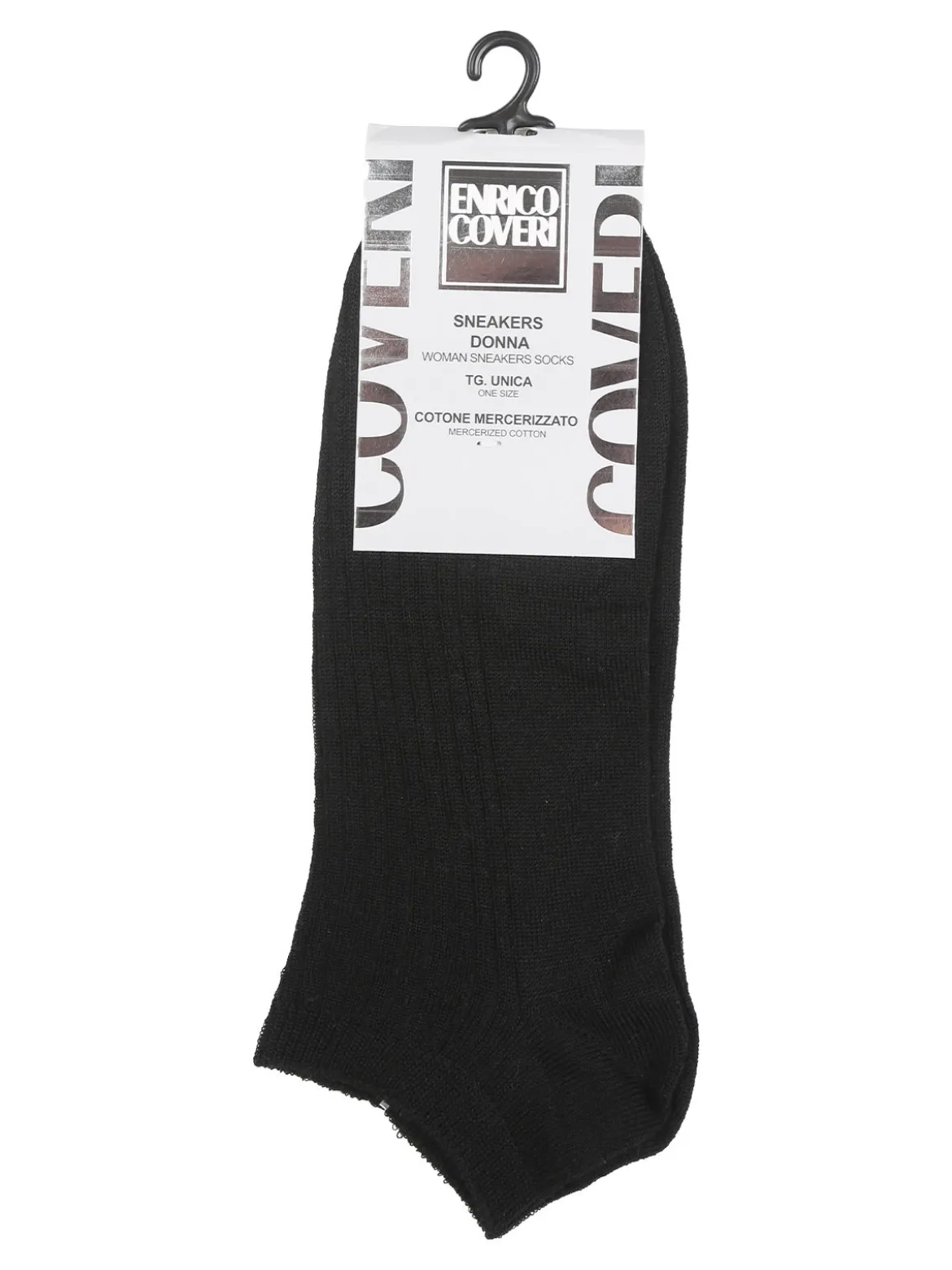 Enrico Coveri Calze sneakers da donna in cotone mercerizzato - nero