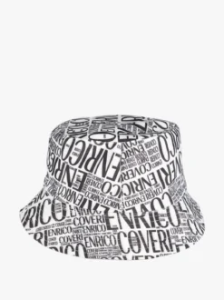 Enrico Coveri Cappello unisex da pescatore con scritte