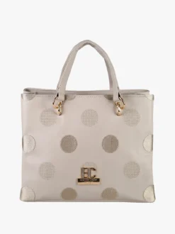 Enrico Coveri Contemporary Borsa donna mini tote in ecopelle con logo di strass - naturale