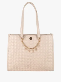 Enrico Coveri Contemporary Borsa donna trapuntata con ciondoli - beige