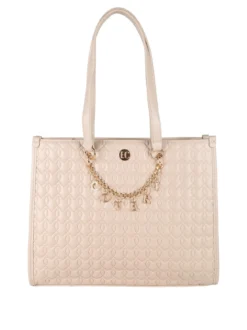 Enrico Coveri Contemporary Borsa donna trapuntata con ciondoli - beige