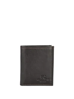 Enrico Coveri Contemporary Mini portafoglio verticale in pelle da uomo - moro