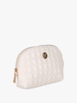 Enrico Coveri Contemporary Pochette donna in ecopelle con zip - panna