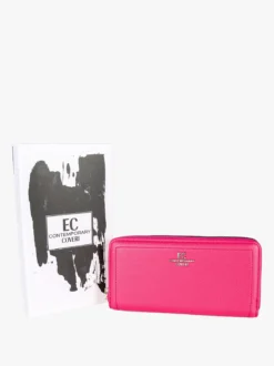 Enrico Coveri Contemporary Portafoglio donna in ecopelle con zip - fucsia
