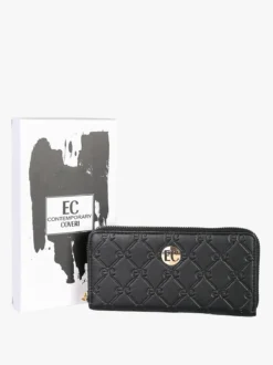 Enrico Coveri Contemporary Portafoglio donna in ecopelle con zip - nero