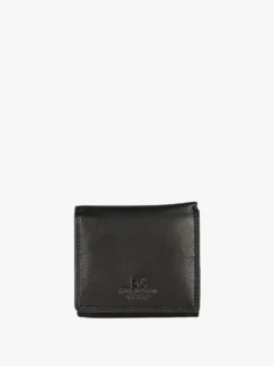 Enrico Coveri Contemporary Portafoglio in pelle da uomo con bottone - nero