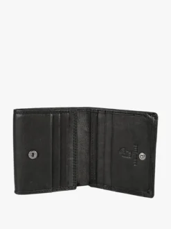 Enrico Coveri Contemporary Portafoglio in pelle da uomo con bottone - nero