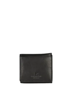 Enrico Coveri Contemporary Portafoglio in pelle da uomo con bottone - nero