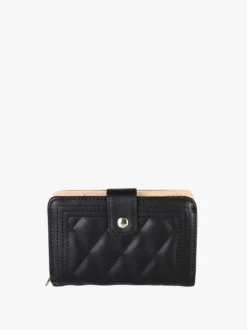 Enrico Coveri Contemporary Portafoglio trapuntato da donna con logo - nero