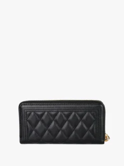 Enrico Coveri Contemporary Portafoglio trapuntato da donna con logo - nero
