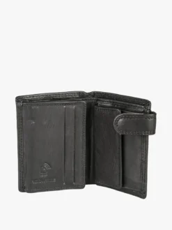 Enrico Coveri Contemporary Portafoglio verticale in pelle da uomo con bottone - nero