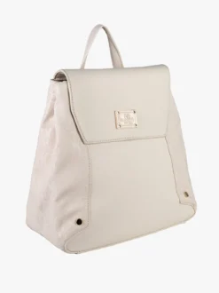 Enrico Coveri Contemporary Zaino donna in ecopelle con patta - panna
