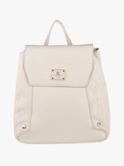 Enrico Coveri Contemporary Zaino donna in ecopelle con patta - panna