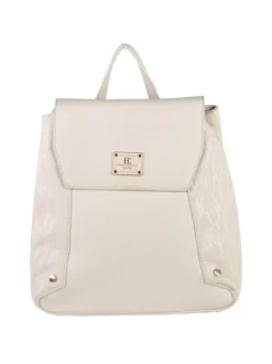 Enrico Coveri Contemporary Zaino donna in ecopelle con patta - panna