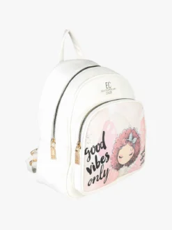 Enrico Coveri Contemporary Zaino donna in ecopelle con stampa - bianco