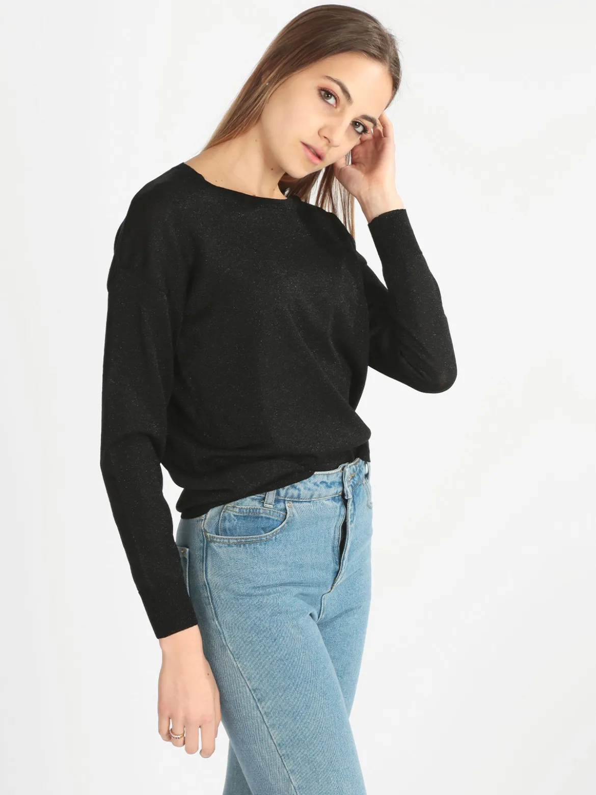 Enrico Coveri Maglia girocollo donna in lurex