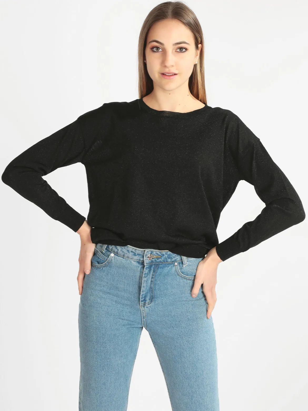 Enrico Coveri Maglia girocollo donna in lurex