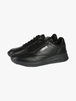 Enrico Coveri Sneakers stringate da uomo in ecopelle - nero