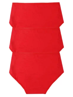 Essenziale Milano Confezione da 3 slip maxi da donna in cotone - rosso
