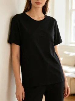 Essenziale Milano T-shirt donna girocollo in cotone taglie grandi