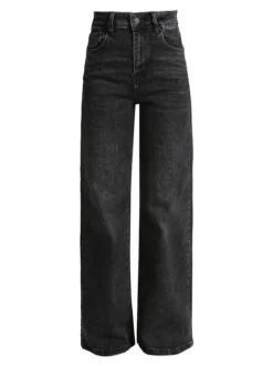 Farfallina Jeans donna a vita alta con finale a zampa - nero