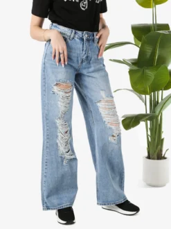 Farfallina Jeans donna con strappi a gamba larga - jeans