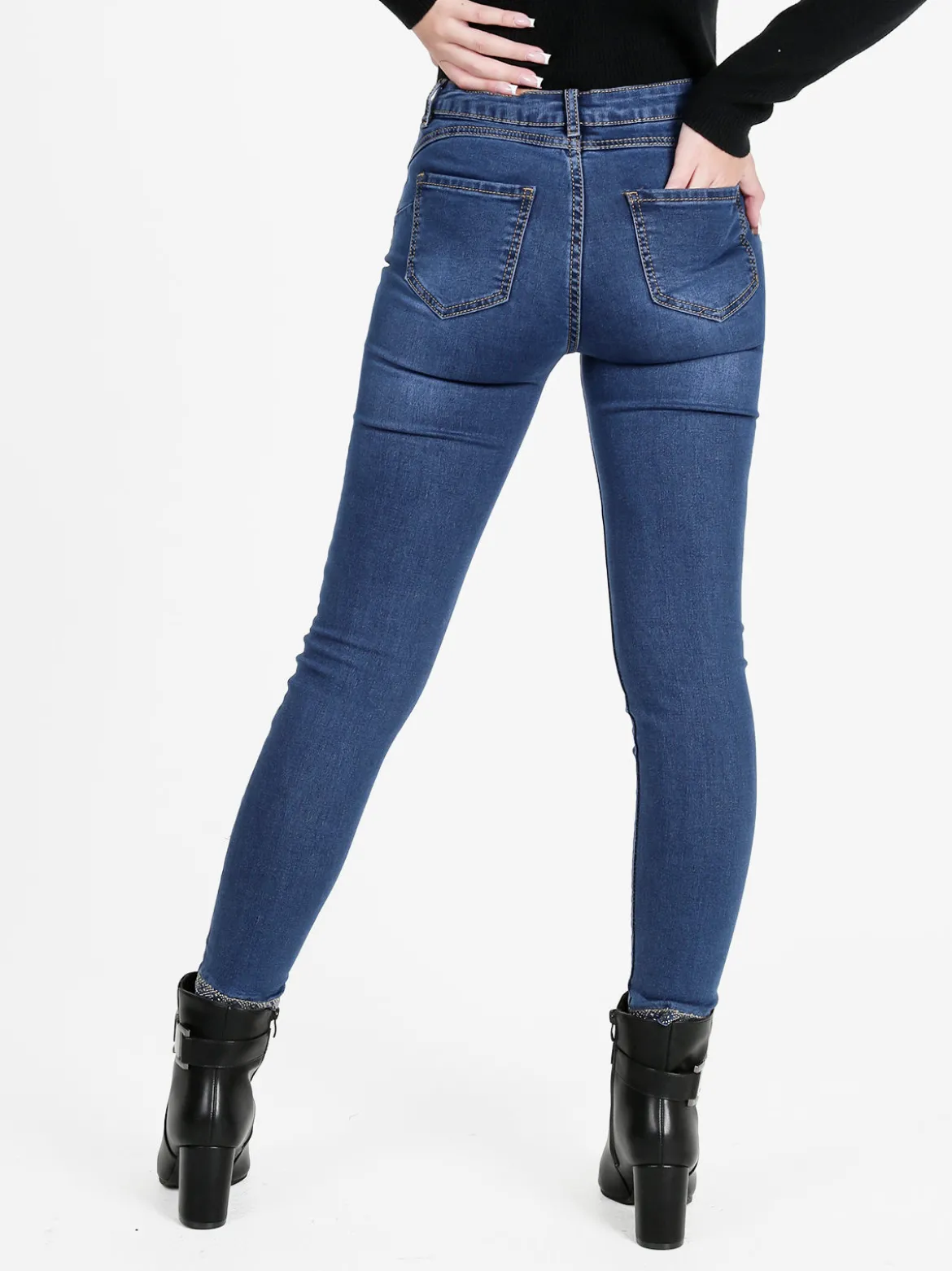 Farfallina Jeans donna skinny con strass sul finale
