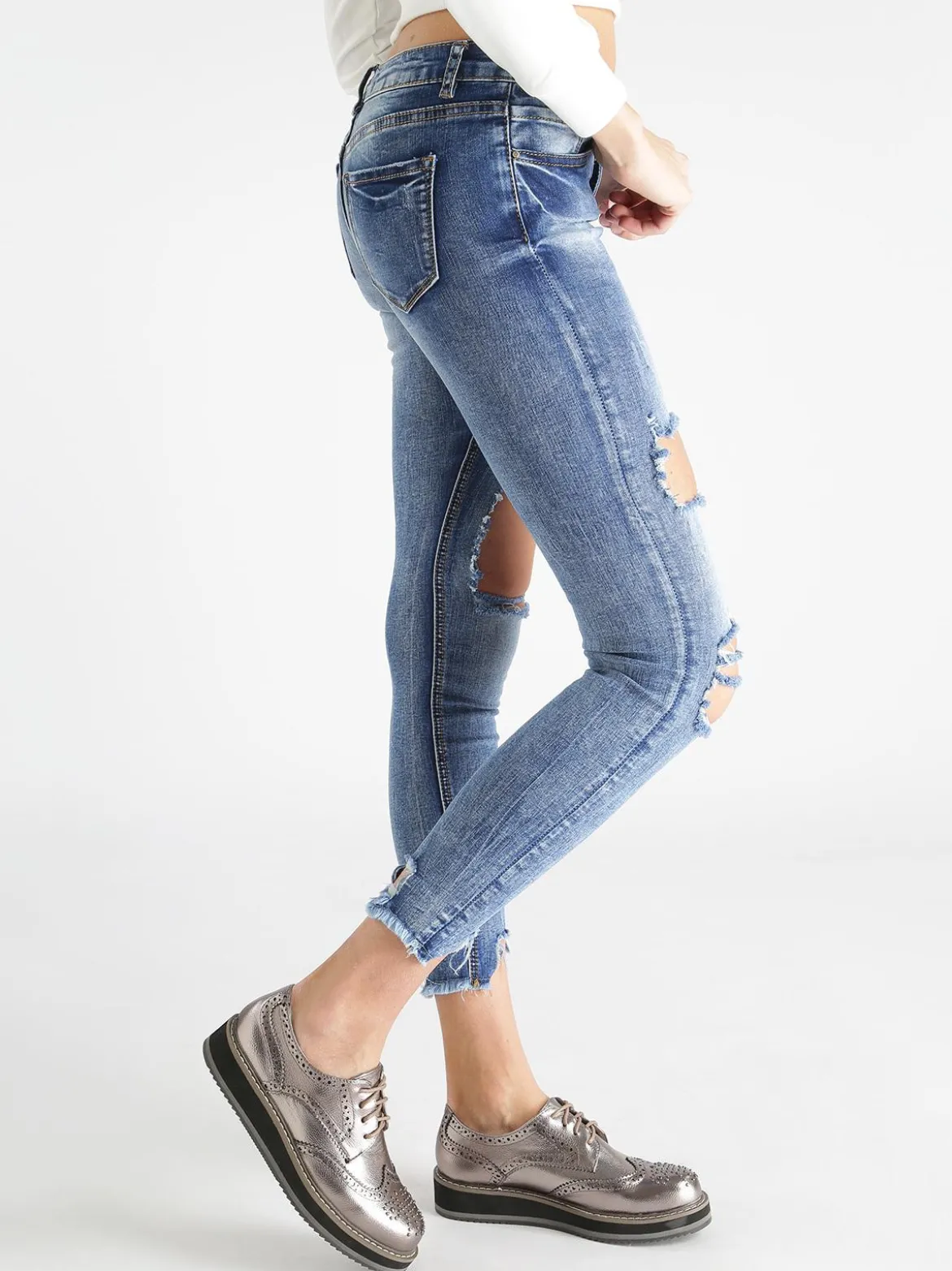 Farfallina Jeans skinny strappati