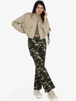 Farfallina Pantaloni donna militare con tasconi