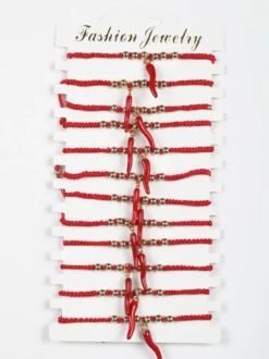 Fashion Jewelry Braccialetto in corda con cornetto portafortuna