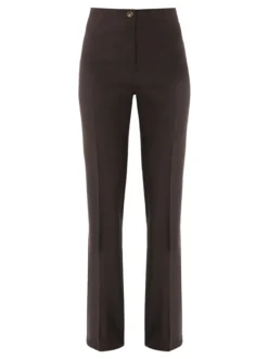 Fast Fashion Completo elegante da donna con blazer a doppiopetto e pantaloni a gamba dritta - moro