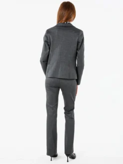 Fast Fashion Completo elegante da donna con blazer e pantaloni con finale a zampa - grigio