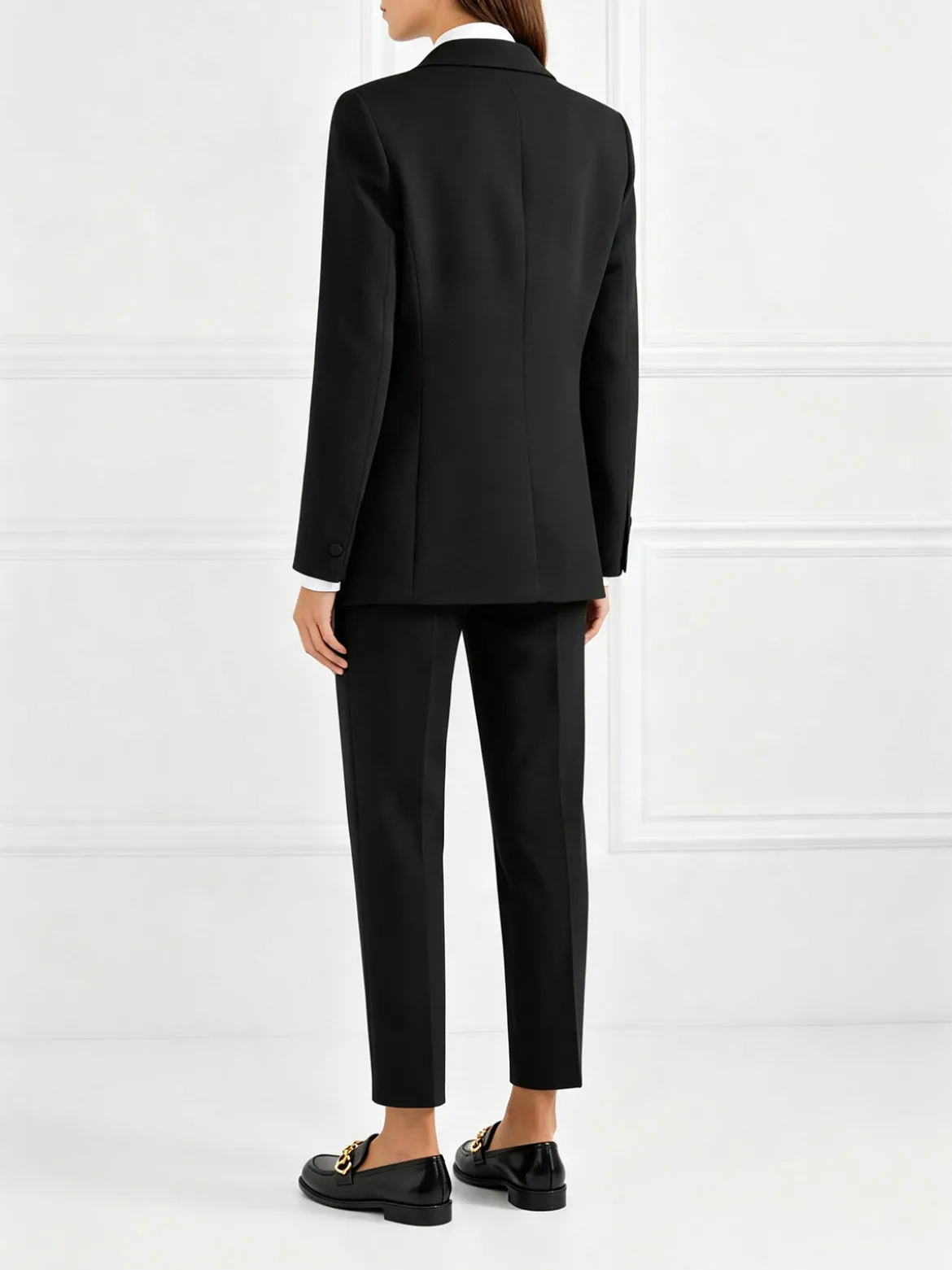 Fast Fashion Completo elegante da donna con blazer e pantaloni a gamba dritta - nero
