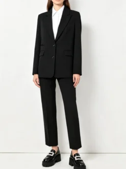 Fast Fashion Completo elegante da donna con blazer e pantaloni a gamba larga - nero