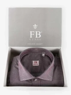 Fb Camicia da uomo slim fit a fantasia