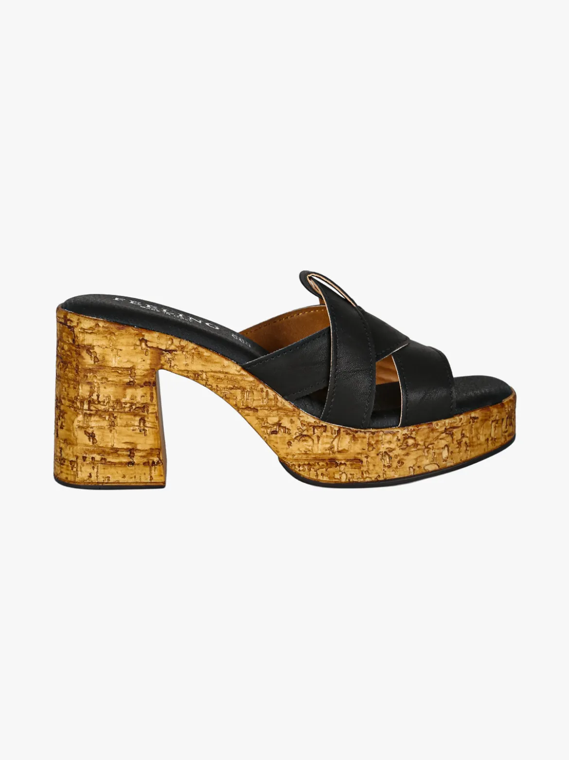 Feeling Ciabatte donna con tacco largo e plateau - nero