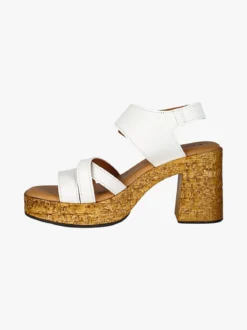 Feeling Sandali donna con fibbia tacco largo e plateau - bianco