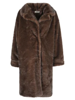 Fh Cappotto donna lungo in pelliccia sintetica