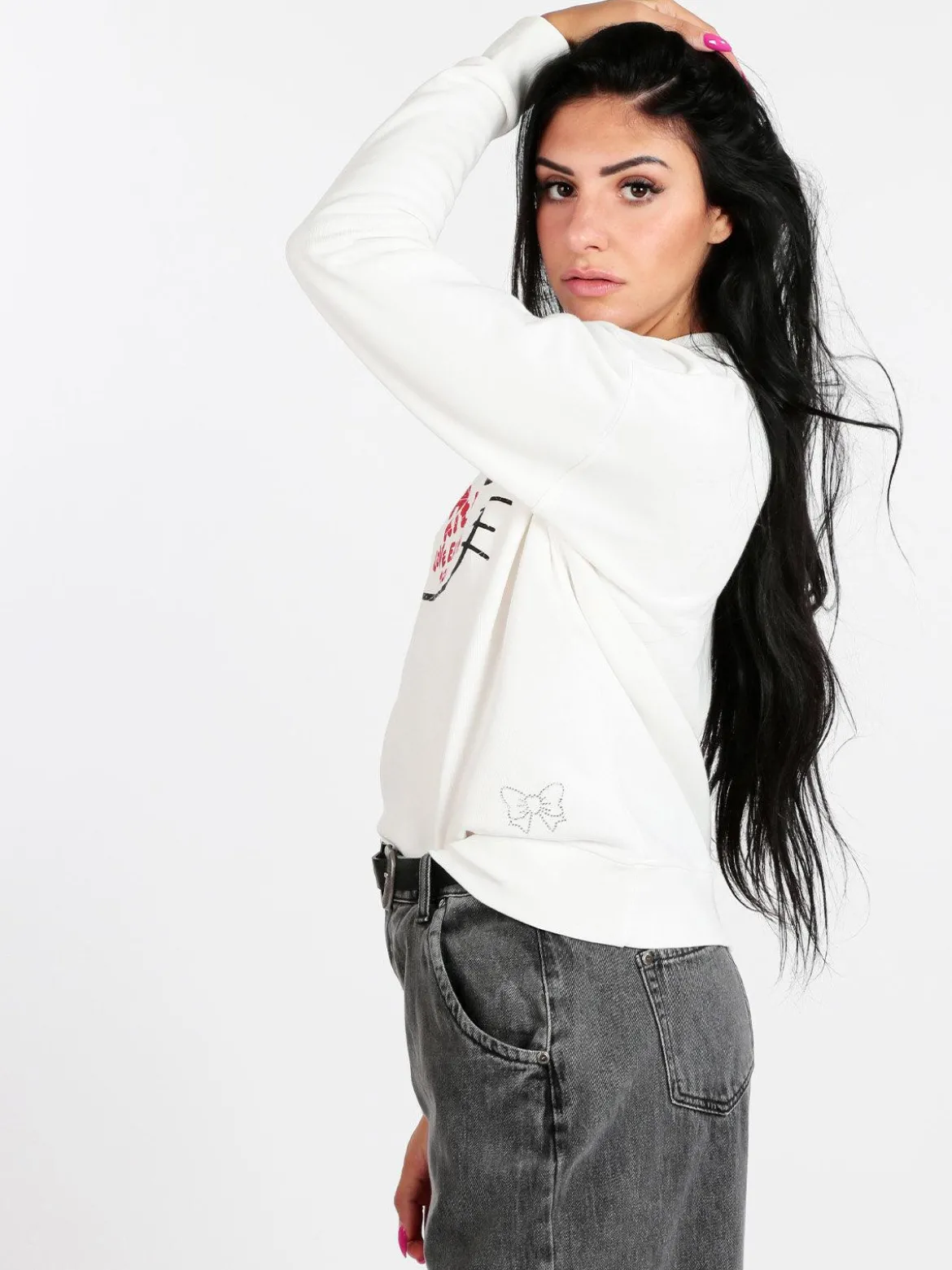 Fixdesign Felpa donna in cotone con stampa
