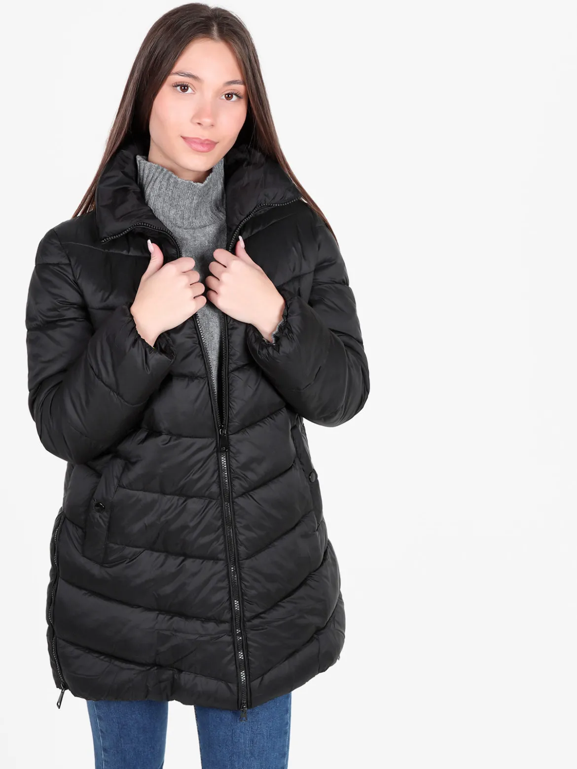 Flight Finery Piumino donna lungo imbottito taglie grandi