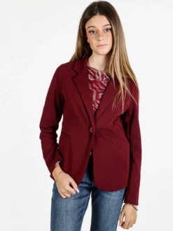 Floria Blazer donna a costine monobottone - bordeaux