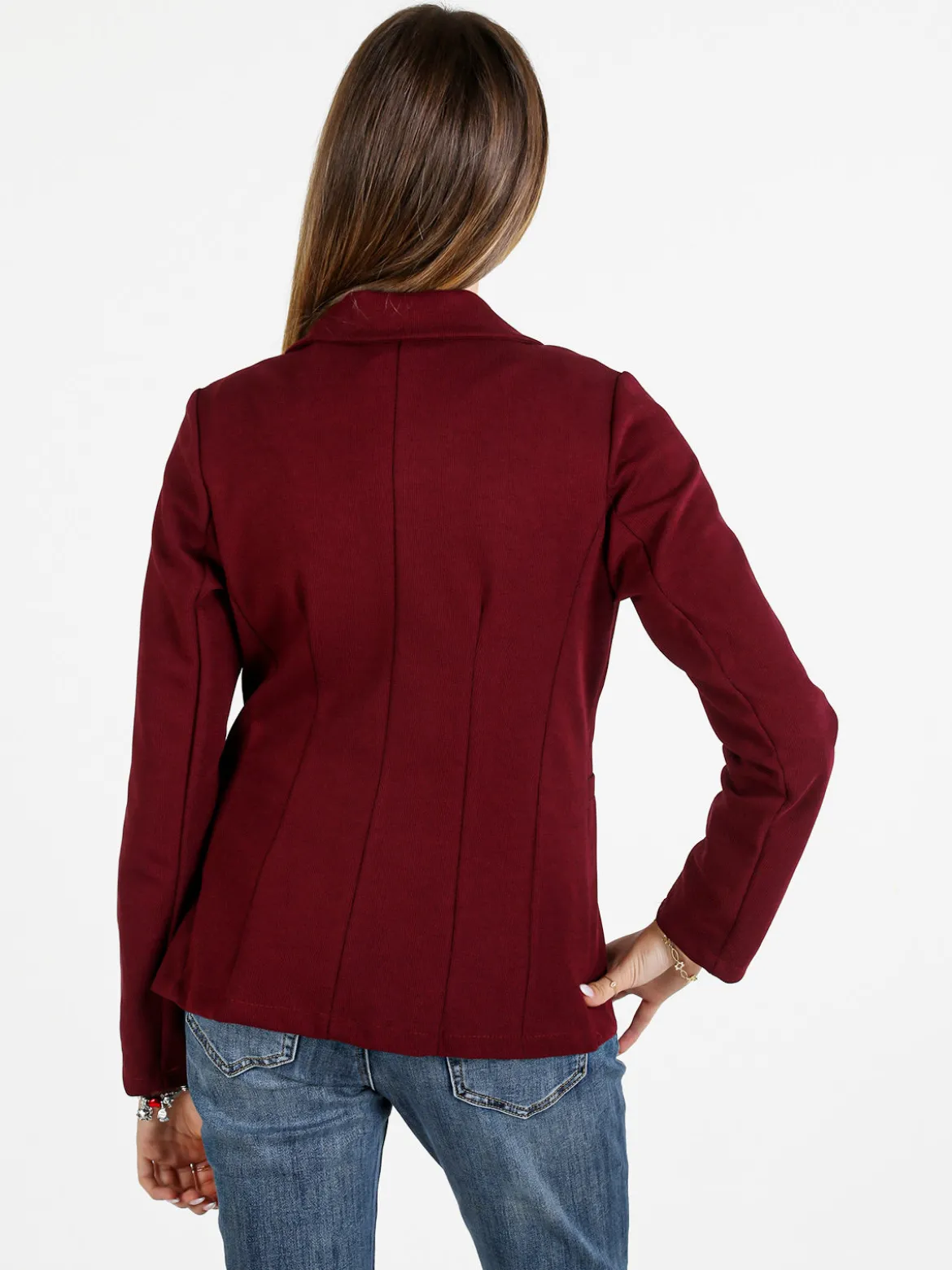Floria Blazer donna a costine monobottone - bordeaux