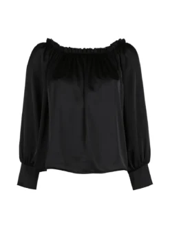 Floria Blusa donna effetto raso con scollo a barca