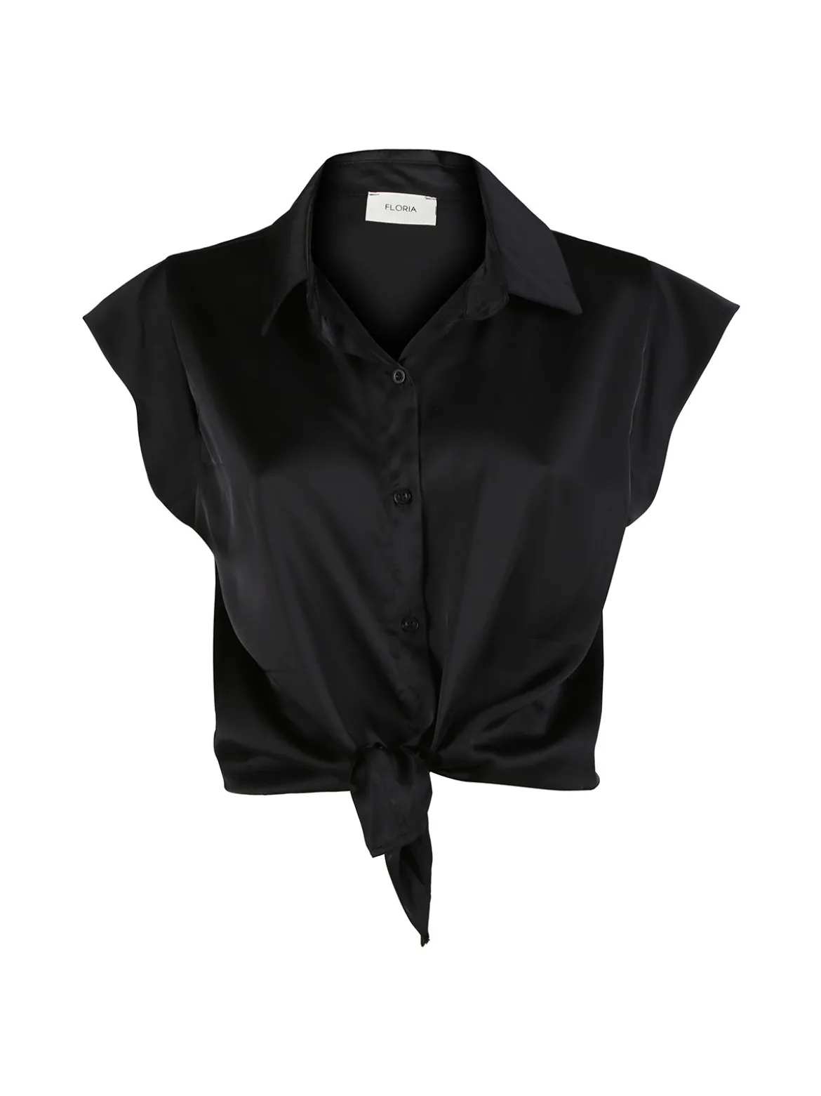 Floria Camicia donna senza maniche effetto raso