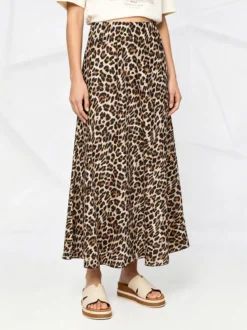 Floria Gonna midi animalier con elastico in vita - multicolore