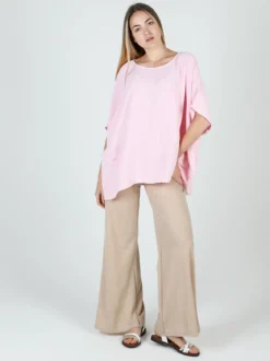 Floria Maxi blusa donna con maniche corte a pipistrello