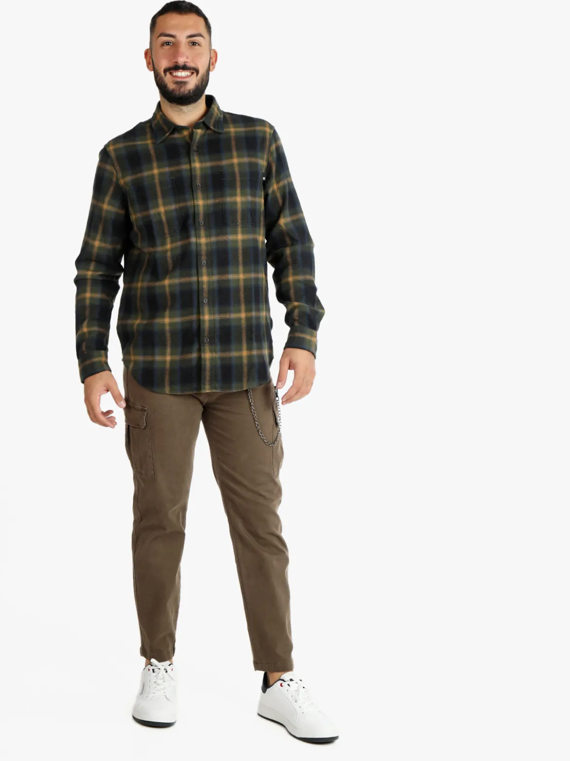 Frankie Malone Pantaloni cargo da uomo con catena